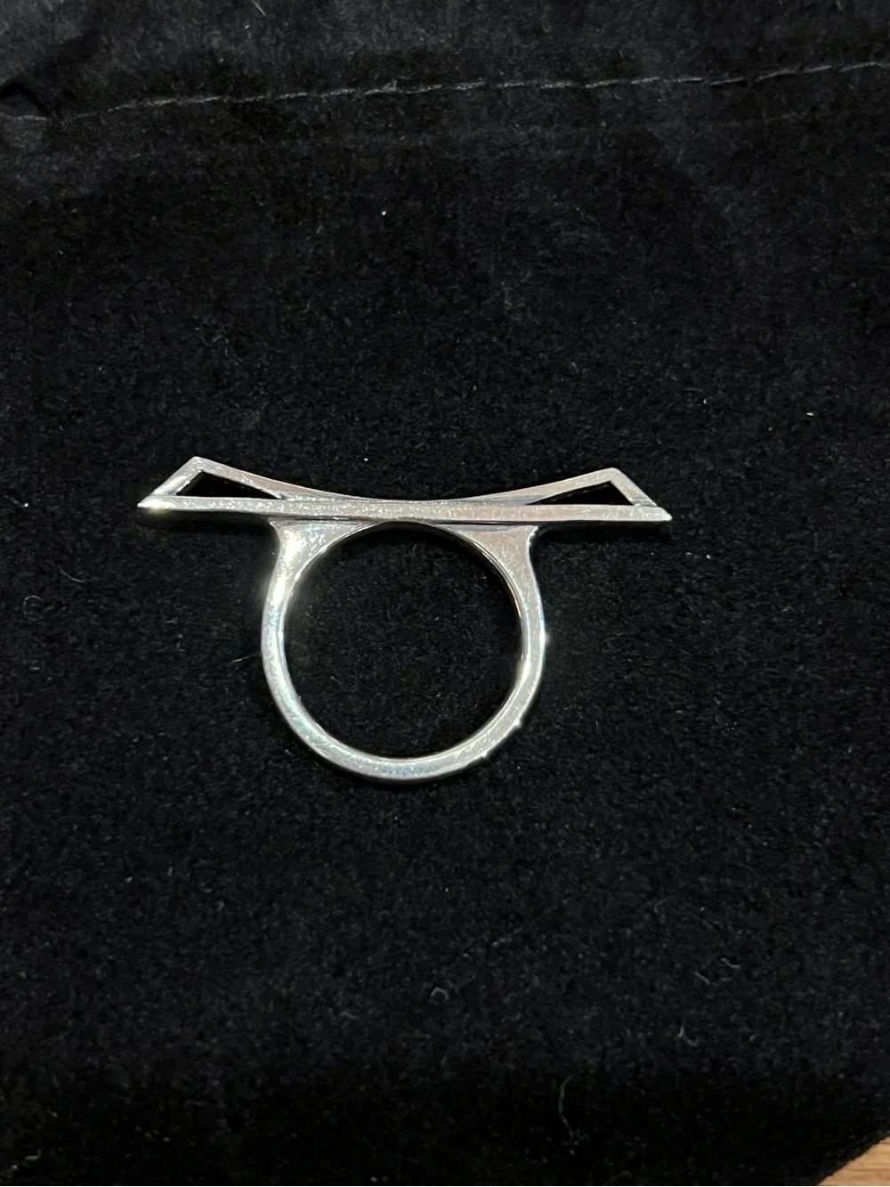 Robert Lee Morris for Elizabeth and James 925 Sterling Silver Diamond Bar Ring 7